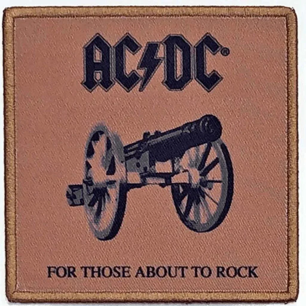 AC/DC Patch · For Those About To Rock Canon Brown (9cm x 9cm)