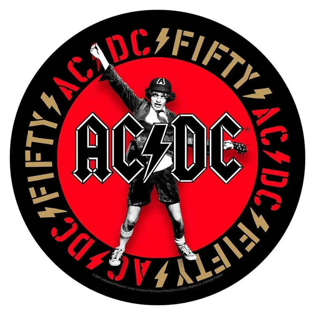 AC/DC Backpatch Rückenaufnäher Rund · Angus Emblem Fifty (Ø 28cm)