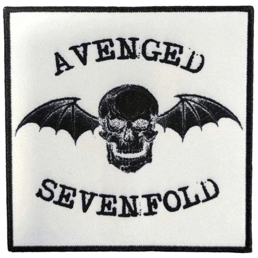Avenged Sevenfold Patch · Deathbat Logo White (10cm x 10cm)