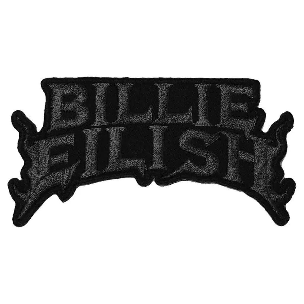 Billie Eilish Patch · Logo Flame Black Cut Out (10cm x 5cm)