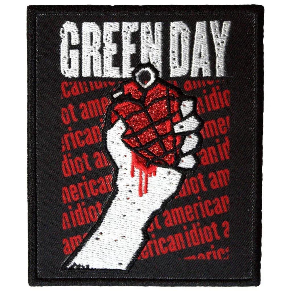 Green Day Patch · American Idiot Text Repeat (8cm x 10cm)