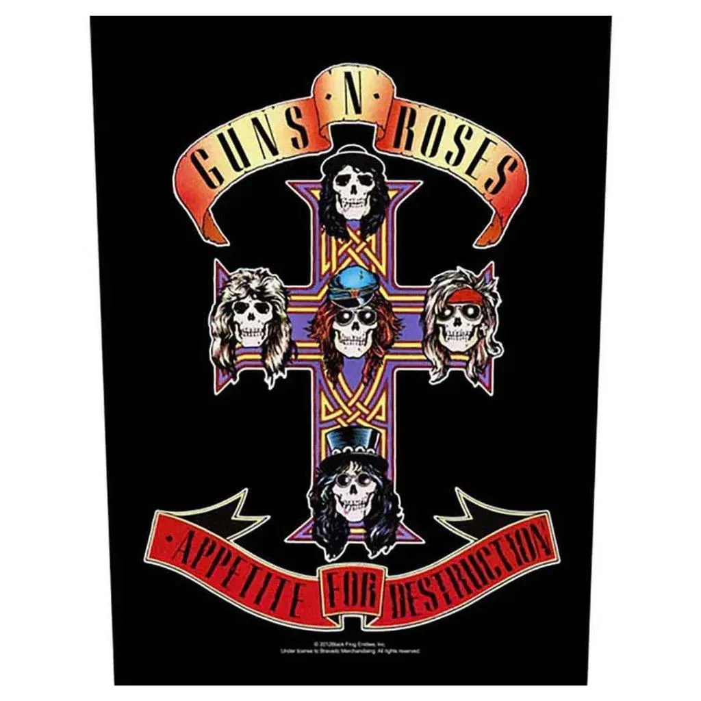 Guns N' Roses Backpatch Rückenaufnäher · Appetite For Destruction (29cm x 34cm)