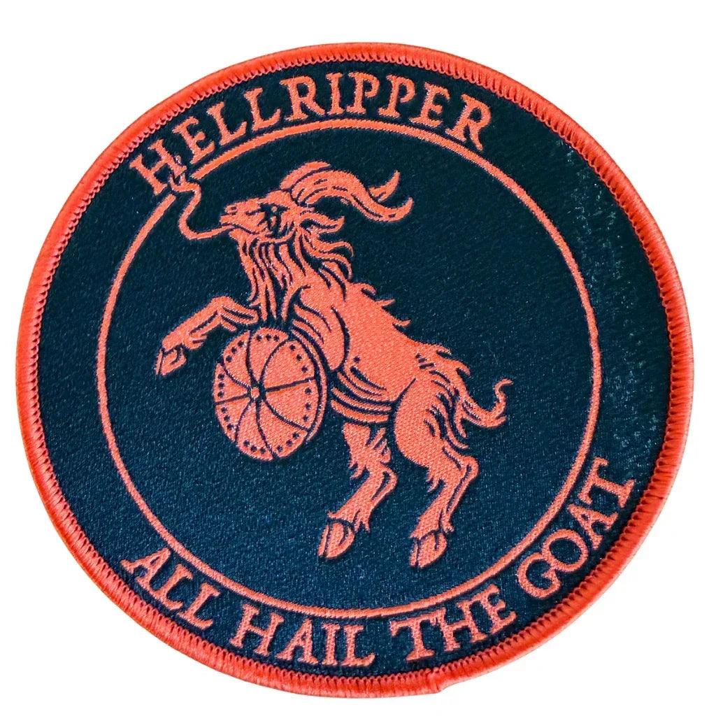 Hellripper Patch Rund · All Hail The Goat Red (Ø 9cm)