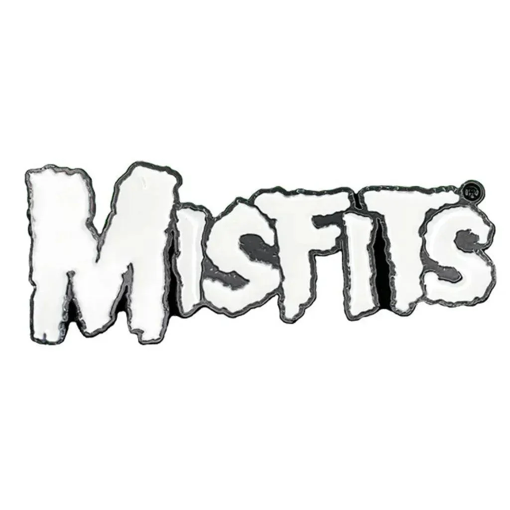 Misfits Anstecker Pin · Text Logo Cut Out White (4cm x 2cm)