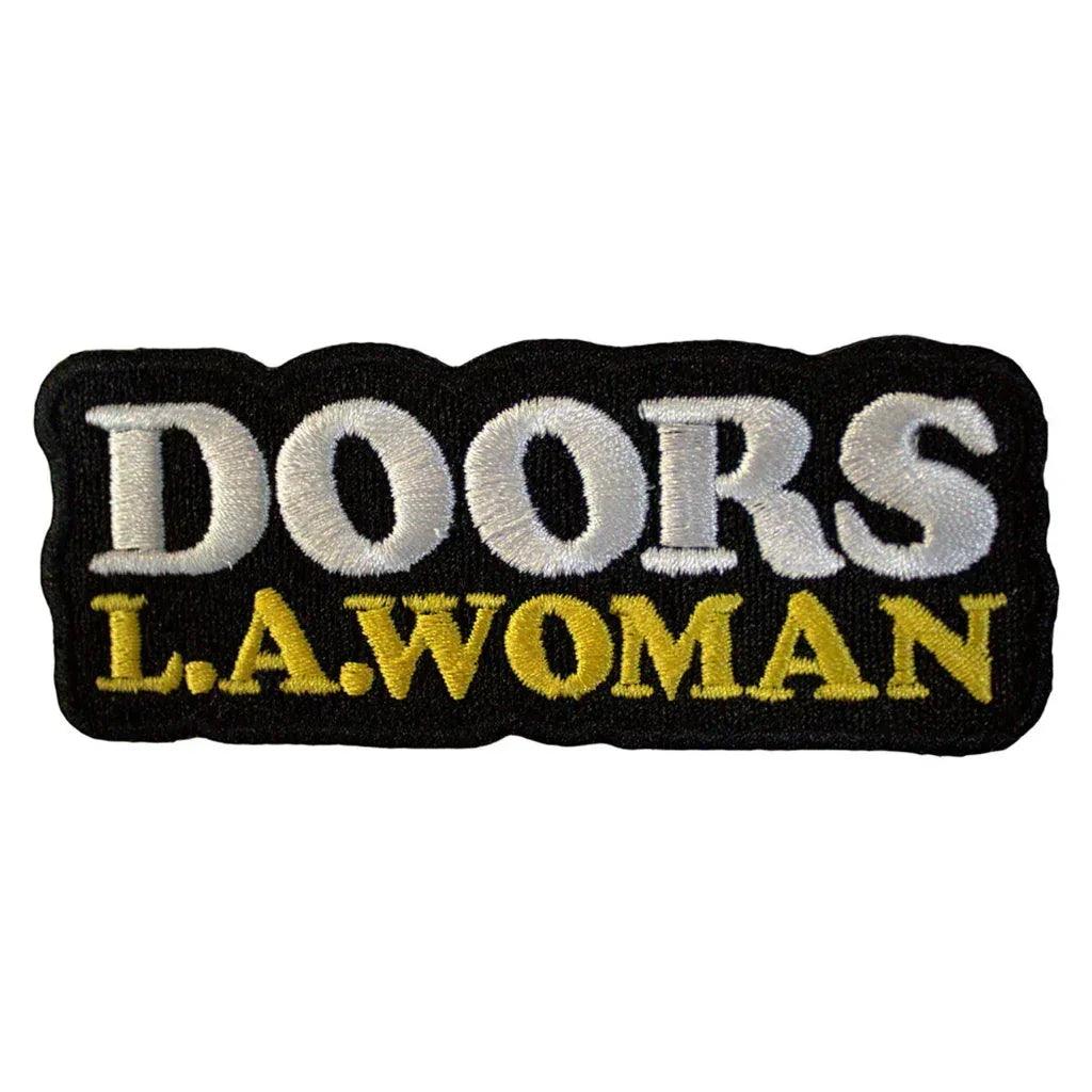 The Doors Patch · LA Woman Text Logo Black (9cm x 4cm)